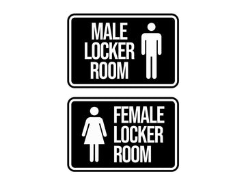 Signs ByLITA Classic Framed Male and Female Locker Room Wall or Door Sign